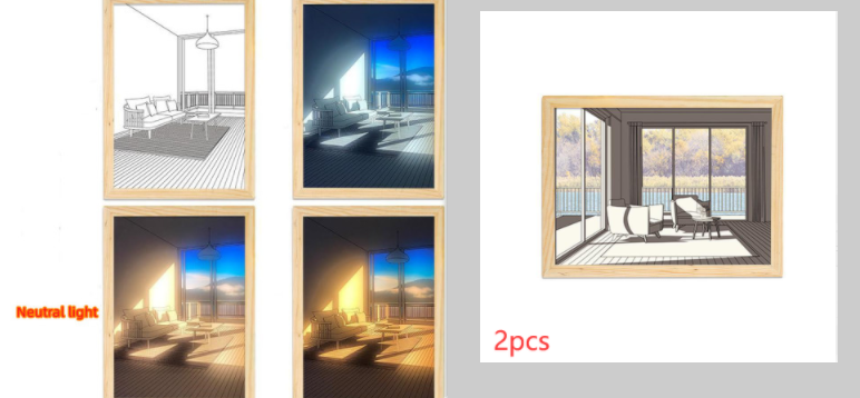 LED Illuminated Picture - Creative Modern Simulate Sunshine Night Light - NYCD LIFESTYLE