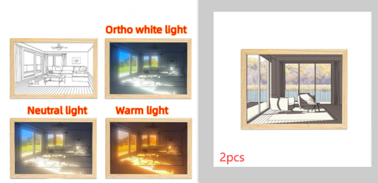 LED Illuminated Picture - Creative Modern Simulate Sunshine Night Light - NYCD LIFESTYLE