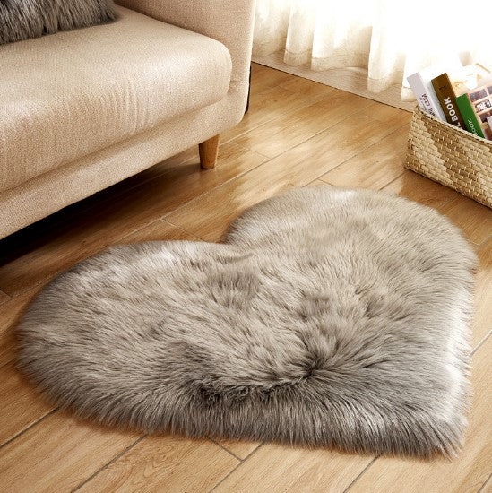 Plush Heart Shaped Carpet Non-Slip Mat Fluffy Rug - NYCD LIFESTYLE