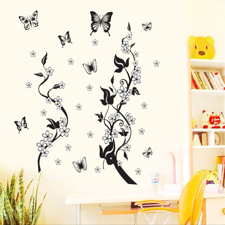 Butterfly Flower PVC Wall Sticker - Fashion Third Generation - NYCD LIFESTYLE