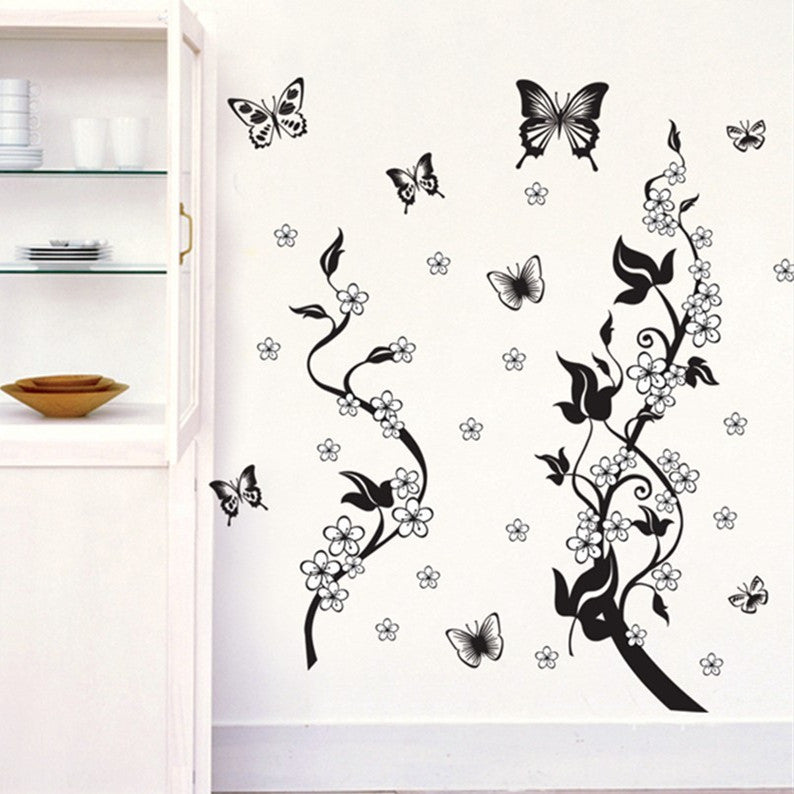 Butterfly Flower PVC Wall Sticker - Fashion Third Generation - NYCD LIFESTYLE