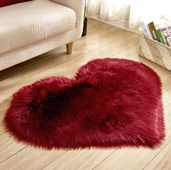 Plush Heart Shaped Carpet Non-Slip Mat Fluffy Rug - NYCD LIFESTYLE