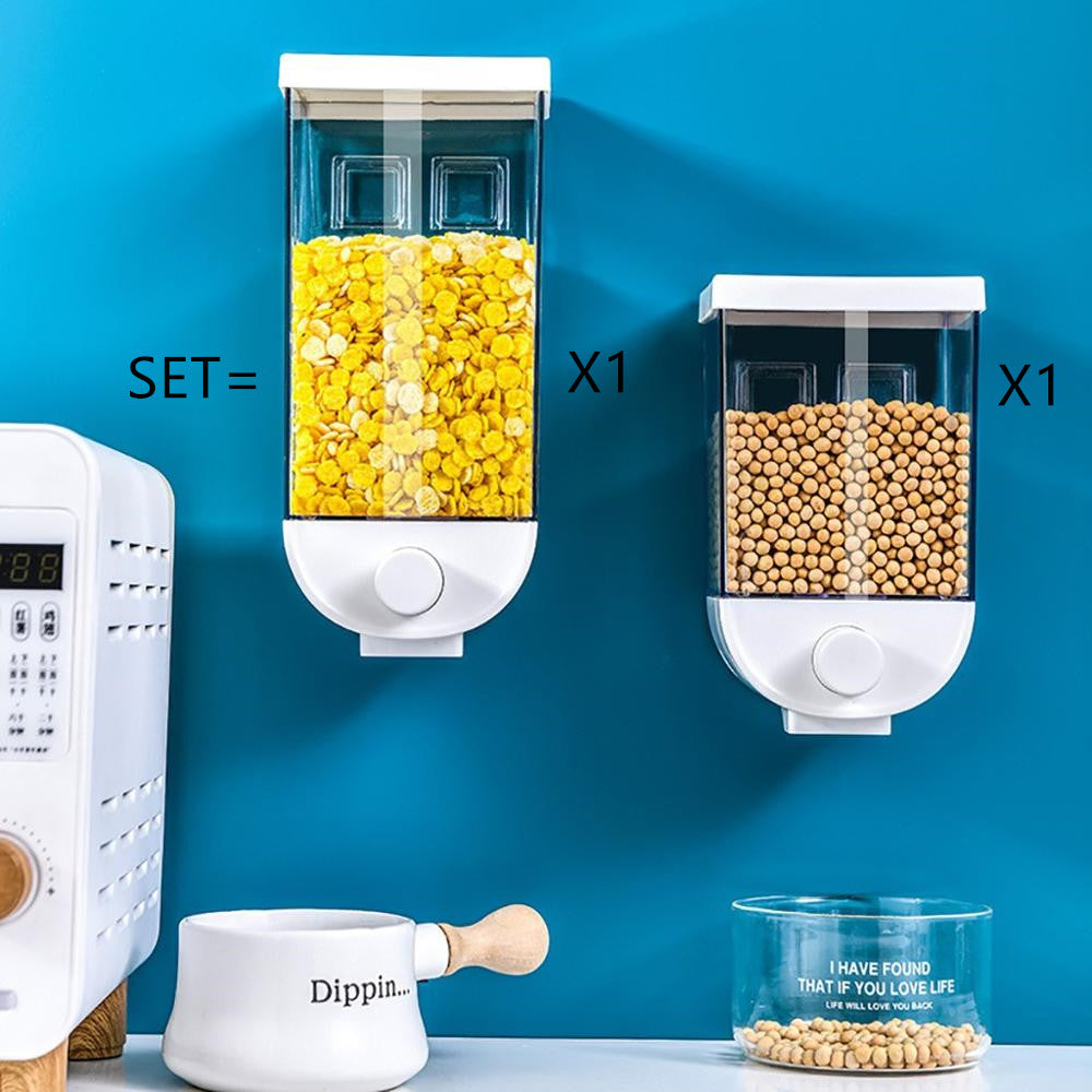 Easy Press Cereal Dispenser - Wall-Mounted Kitchen Food Storage Container - NYCD LIFESTYLE