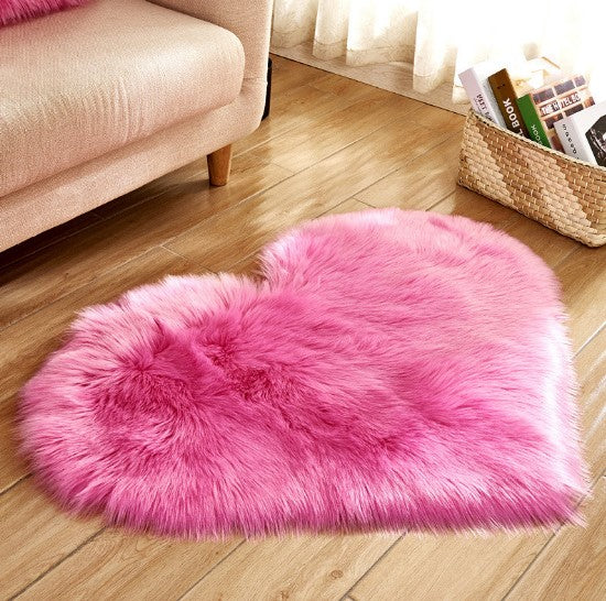 Plush Heart Shaped Carpet Non-Slip Mat Fluffy Rug - NYCD LIFESTYLE