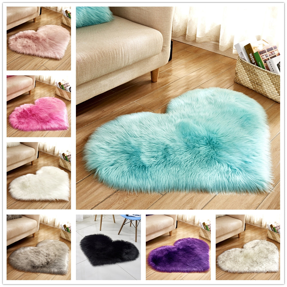 Plush Heart Shaped Carpet Non-Slip Mat Fluffy Rug - NYCD LIFESTYLE