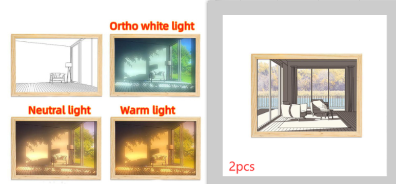 LED Illuminated Picture - Creative Modern Simulate Sunshine Night Light - NYCD LIFESTYLE