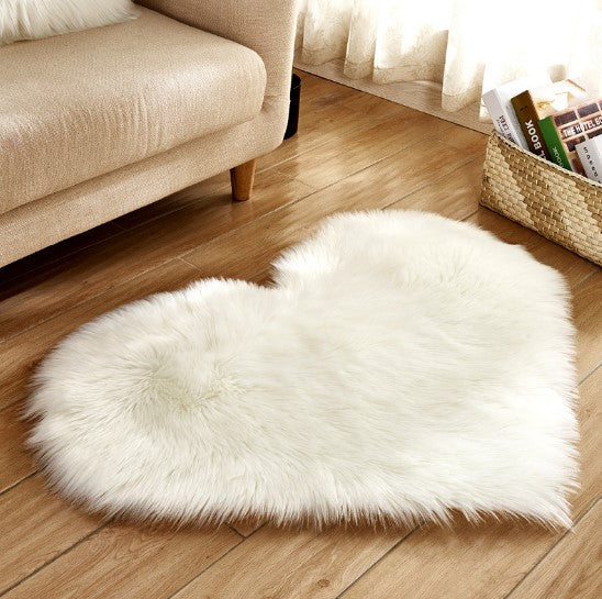 Plush Heart Shaped Carpet Non-Slip Mat Fluffy Rug - NYCD LIFESTYLE