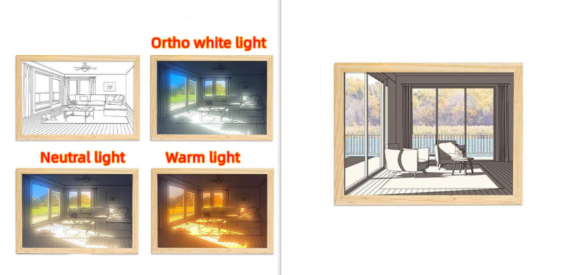 LED Illuminated Picture - Creative Modern Simulate Sunshine Night Light - NYCD LIFESTYLE