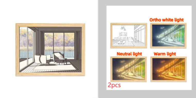 LED Illuminated Picture - Creative Modern Simulate Sunshine Night Light - NYCD LIFESTYLE