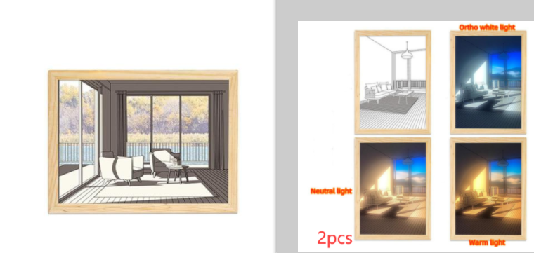 LED Illuminated Picture - Creative Modern Simulate Sunshine Night Light - NYCD LIFESTYLE
