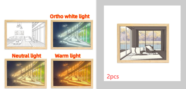 LED Illuminated Picture - Creative Modern Simulate Sunshine Night Light - NYCD LIFESTYLE