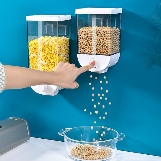 Easy Press Cereal Dispenser - Wall-Mounted Kitchen Food Storage Container - NYCD LIFESTYLE
