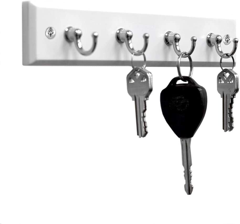 Wall Mount Key Rack Hanger Holder - 4 Hook Chain Storage Keys Organizer - NYCD LIFESTYLE