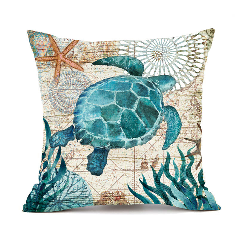 Sea Turtle Printed Cushion Covers - Throw Pillow Cases - NYCD LIFESTYLE